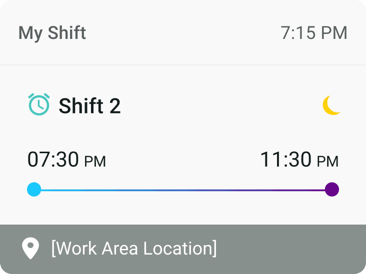 UAE case study - smartwatch shift schedule screen