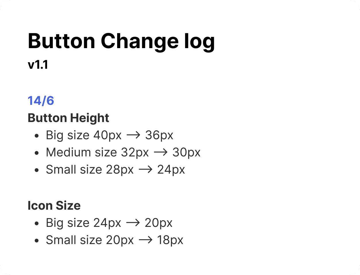 Button Change log v1.1 - button height and icon size reductions